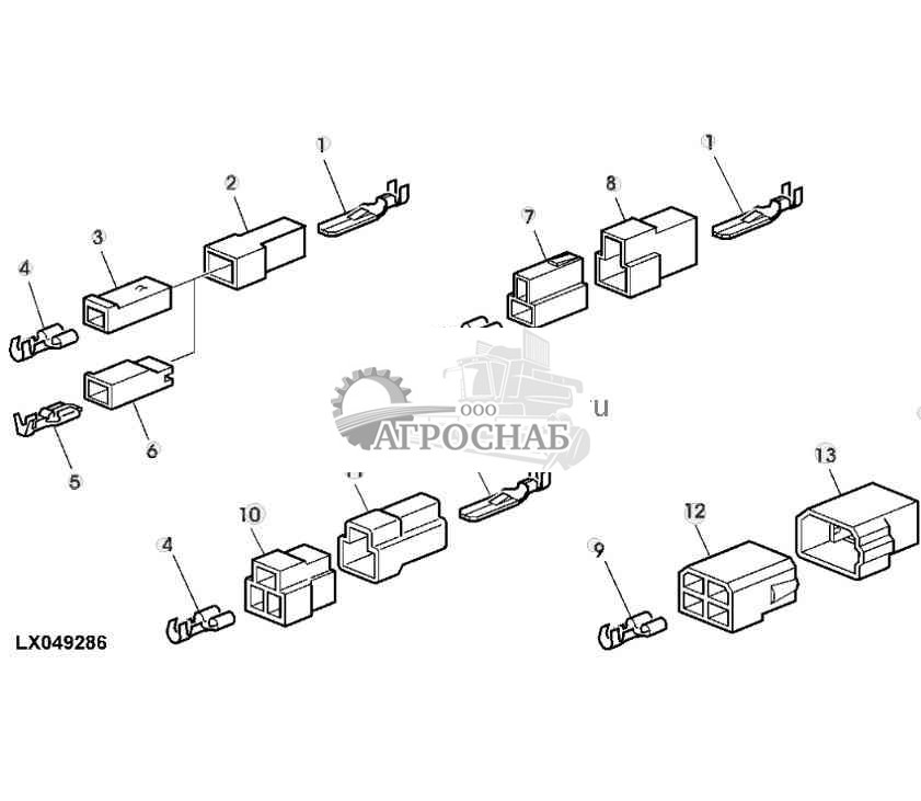 РАЗЪЕМ 1-, 2-, 3- ИЛИ 4-КОНТАКТНЫЙ (ПЛОСКИЙ) 